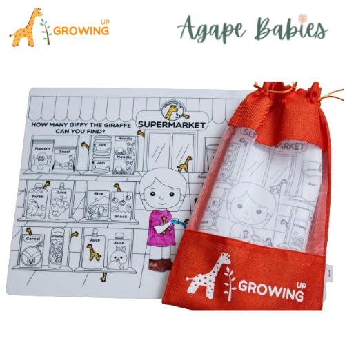 Growing Up Silicon Colouring Big Mat 40x30cm (with bag) - Supermarket