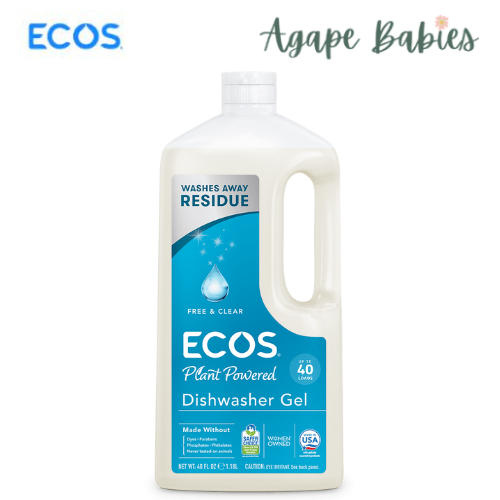 ECOS Dishwasher Gel Free & Clear 40oz/1.18 L Exp: 03/27