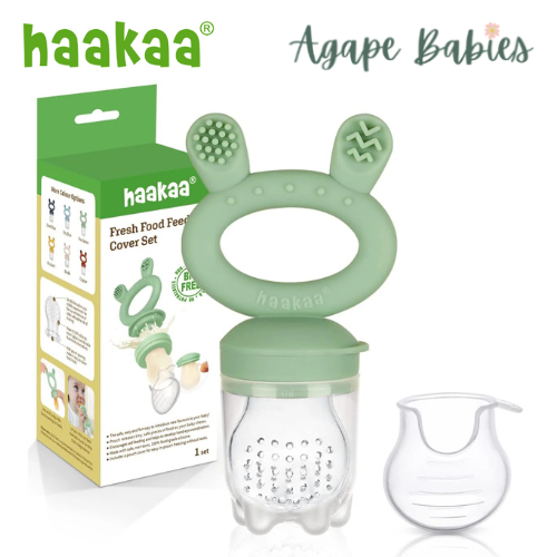 Haakaa Fresh Food Feeder & Cover Set - Pea Green