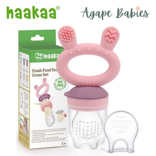 Haakaa Fresh Food Feeder & Cover Set - Pink