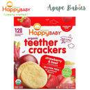 Happy Baby Happy Family Organic Teether Cracker - Strawberry & Beet, 12 x 4 g Exp: 03/26
