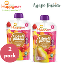 Happy Baby Happy Tot Fiber & Protein - Organic Pears, Raspberries, Butternut Squash & Carrots 4oz/113g (2 PACK BUNDLE) Exp: 05/26