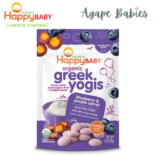 Happy Baby Organic Greek Yogis - Blueberry Purple Carrot, 28 g. Exp: 07/25