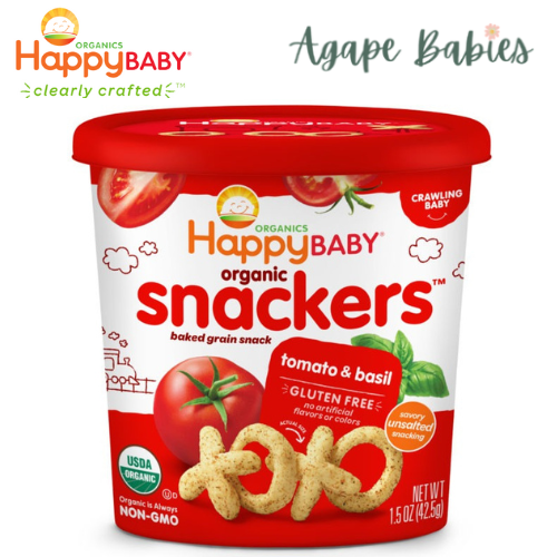 Happy Family Happy Baby Organic Snackers- Tomato & Basil, 42.5 G