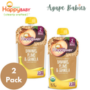 Happy Family Happy Baby Stage 2 (6+ months) Clearly Crafted Meals - Bananas Plums & Granola, 113 g.(2-PACK BUNDLE) Exp: 10/25