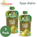 [2 Pack] Happy Baby Happy Family Happy Tot Clearly Crafted - Pears Kale & Spinach, 113g. Stage 2 (For 6m up) Exp: 05/26