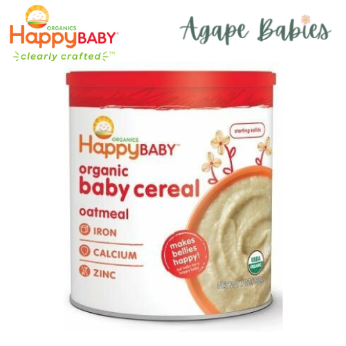 [2 Pack] Happy Baby Happy Family Happy Tot Organic Baby Cereal - Oatmeal, 198 g (Round Tin) (New)