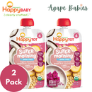 [2 Pack] Happy Baby Happy Family Happy Tot Spr Morning- Org Bananas, Dragon Fruit,Coconut Milk & Oats+ Super Chia, 113 g (For 2yr up) Exp: 05/26
