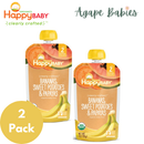 [2-Pack] Happy Baby Happy Family Happy Clearly Crafted - Bananas Sweet Potatoes & Papaya, 113g. Stage 2 (For 6m up) Exp: 05/26
