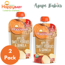 [2-Pack] Happy Baby Happy Family Happy Tot Clearly Crafted Meals - Apples Sweet Potatoes & Granola, 113 g Stage 2 (For 6m up) Exp: 11/25