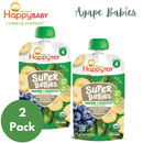 [2-Pack] Happy Baby Happy Family Happy Tot Super Bellies- Bananas, Spinach & Blueberries, 113g (For 2yr up) Exp: 06/26