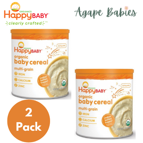 [Bundle Of 2] Happy Family Happy Baby Organic Baby Cereal - Multigrain 198 g (Round Tin) (New)