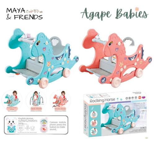 Maya & Friends Toddler 3-In-1 Rocking Horse (Assorted Colours)