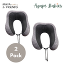 [2-Pack] Maya & Friends Memory Foam Travel Neck Pillow