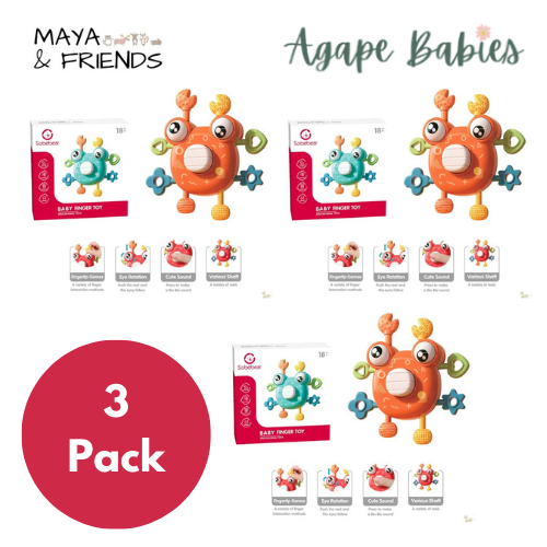 [3-Pack] Maya & Friends Crab Finger Sensory Toy (Assorted Colours)