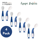 [4-Pack] Maya & Friends Bendable Fork & Spoon - 3 Color
