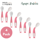 [4-Pack] Maya & Friends Bendable Fork & Spoon - 3 Color