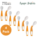 [4-Pack] Maya & Friends Bendable Fork & Spoon - 3 Color