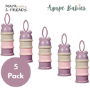 [5-Pack] Maya & Friends Portable Baby Food & Formula Container - 2 Color