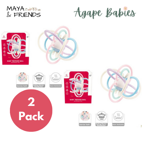 [2-Pack] Maya & Friends Baby Teether Ball