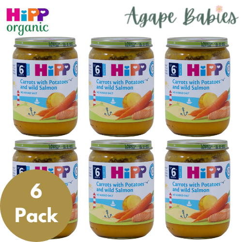 [6-Pack] Hipp Organic Baby Carrots with Potato with Wild Salmon 190g (6M Up) Exp: 03/25