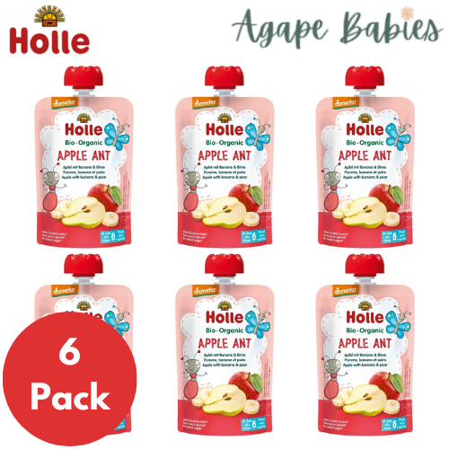 (Bundle of 6) Holle Organic Pouch - Apple Ant - Apple with Banana and Pear 100g - From 6 Months