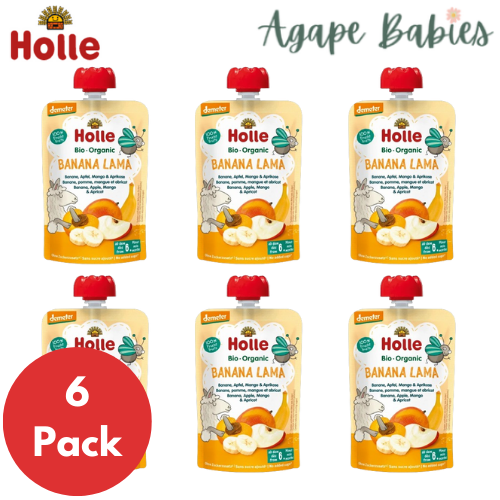 (Bundle of 6) Holle Organic Pouch - Banana Lama - Banana, Apple, Mango & Apricot 100g - From 6 Months