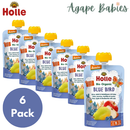 [Exp: 10/25] (Bundle of 6) Holle Organic Pouch - Blue Bird - Pear Apple & Blueberries with Oats 100g - From 6 Months