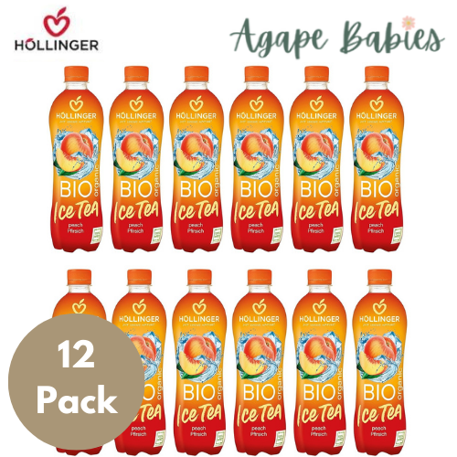 [12-Pack] Hollinger Organic Ice Tea Peach, 500ml [Exp: 07/25]