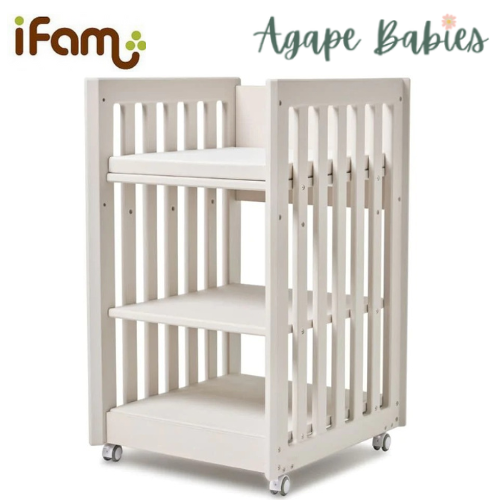 IFAM SafeGuard Baby Diaper Changing Table with Waterproof Mat - Birch Beige