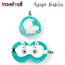 Travelmall 3D Moomins Shaped Travel Pillow & with Eye Mask Set