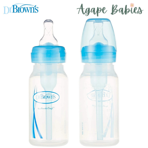 Dr Brown's 4 OZ/120 ML PP Narrow-Neck Options+ Bottle - Blue (Twin-Pack)