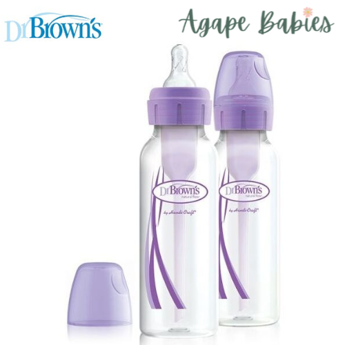 Dr Brown's 8 oz/250 ml PP Narrow-Neck "Options+" Bottle - Purple (Twin Pack)