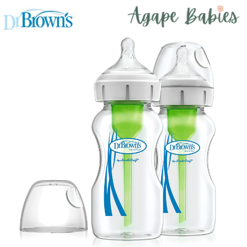 Dr Brown's 9 OZ/270 ML Glass Wide-Neck "Options" Bottle, Twin-Pack