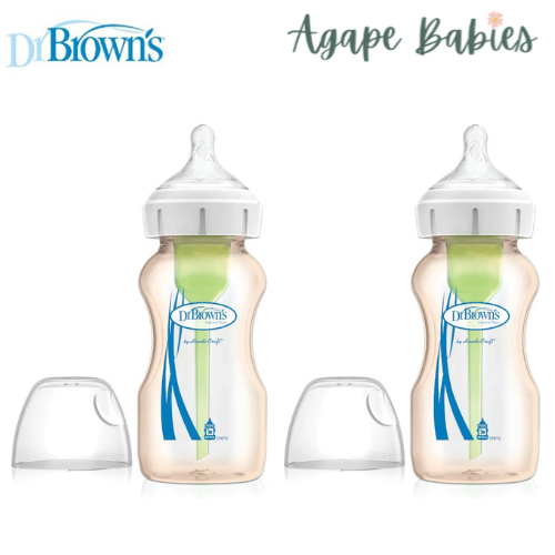 Dr Brown's 9 OZ/270 ML Pesu Wide-Neck "Options" Bottle, Twin-Pack