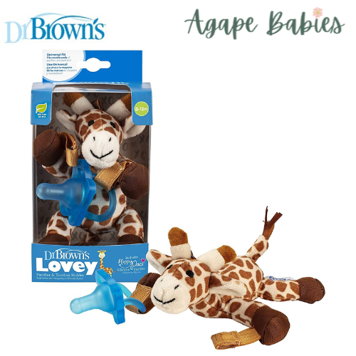 Dr Brown's Girafee Lovey W/ Blue HappyPaci Silicone One Piece Pacifier