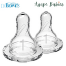 Dr Brown's Level 1 Silicon Narrow Neck "Options" Nipple - 2 Pack (New)