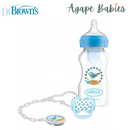 Dr Brown's PP Wide-Neck Options+ Bottle + Soother Gift Set - BLUE