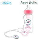 Dr Brown's PP Wide-Neck Options+ Bottle + Soother Gift Set - PINK