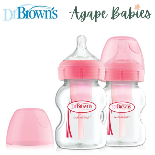 Dr Brown’s 5oz/150ml PP Wide-Neck "Options+" Bottle (Twin Pack) - Pink