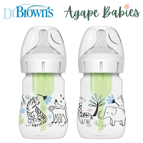 Dr. Brown's 5oz/150ml WN Options+ Designer Bottles (Jungle Design), 2-Pack