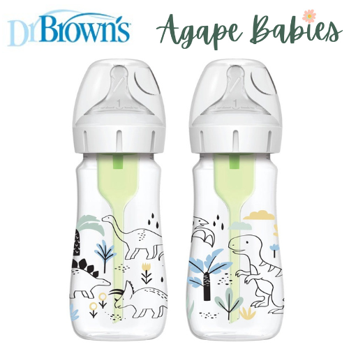 Dr. Brown's 9oz/270ml WN Options+ Designer Bottles (Dinosaurs Design), 2pc