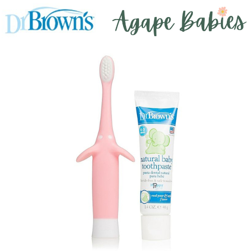 Dr. Brown's Infant-to-Toodler Toothbrush and Toothpaste Combo Pack - Pink