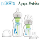 Dr. Brown's PP Wide-Neck Options+ Bottle Sampler Kit (1x270 ml & 1x150 ml bottles, 2x L2 Nipples, 1x Cleaning Brush)