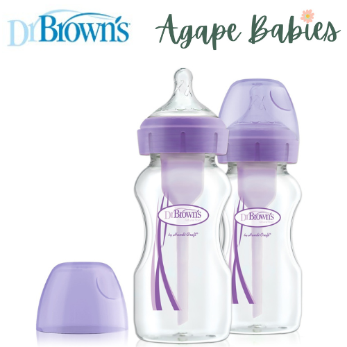 Dr. Brown’s 9oz/270ml PP Wide-Neck "Options+" Bottle - Purple (Twin-Pack)