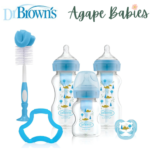 Dr. Brown’s Wide Neck Options+ Baby Feeding Bottle Gift Set - Blue