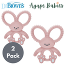 [ 2 Pack ] Dr Brown's Bunny Long Limbed Silicone Teether (Pink)