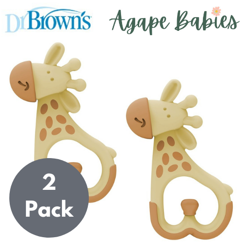 [2 Pack] Dr Brown's Massaging 'Ridgees' Teether (Giraffe)