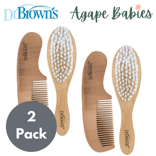 [2 Pack] Dr Brown's Soft & Safe Brush + Comb