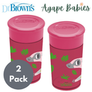 [2-Pack] Dr. Brown's 10OZ/300ML Smooth Wall Cheers 360 Cup (9M+) - Red